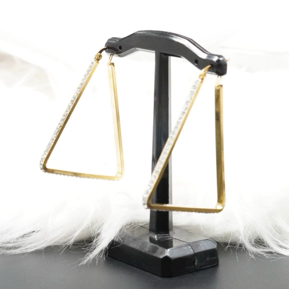 Miniatura 3 de CANDONGA TRIANGULO PIEDRA BLANCA-DORADO